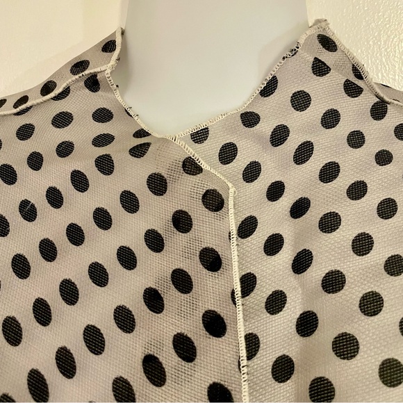 Margot Rozanska NY Sheer Polka Dot Architectural Blouse Jacket, size Small - Picture 4 of 12
